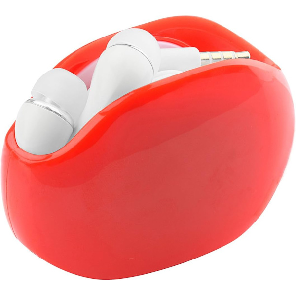 1 st In-Ear Hörlurar (Röd) Smart Förvaringsbox Headsetfodralhållare