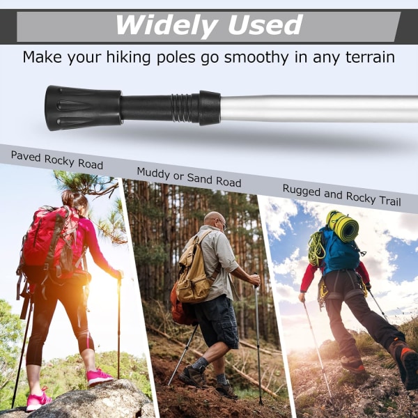 12 stycken gummibeskydd för vandringsstavar för nordisk promenad