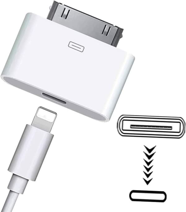 8-pins til 30-pins Lightning-adapter for iPhone, iPad... Hvit