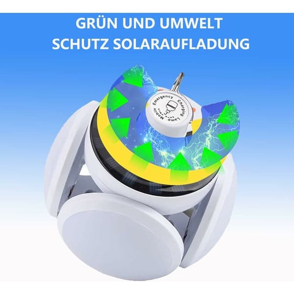 Ladesolcelle Campinglys med LED, 5 Moduser SOS Vanntett Mini