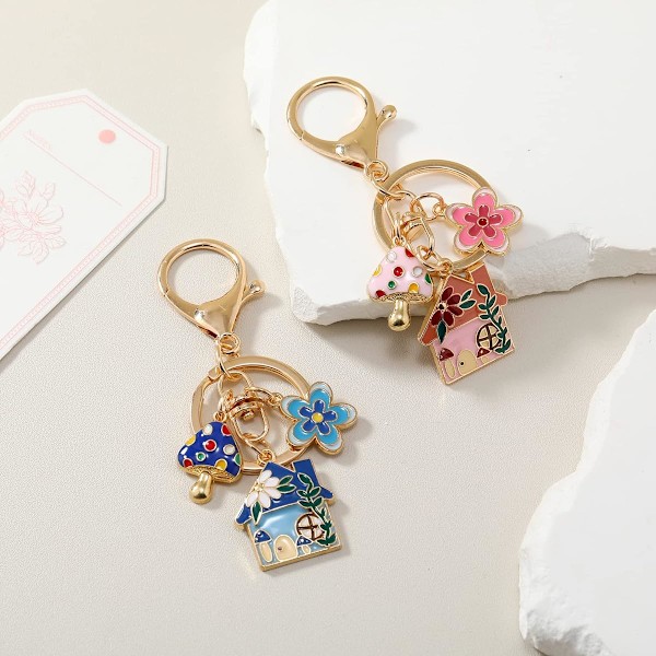 2 STK Søtt Nøkkelring for Jenter Kawaii Estetisk Tilbehør Nøkkelkjede For Kvinner Tegneserie Airpod Ryggsekk Sjarm Nøkkelring Gaver