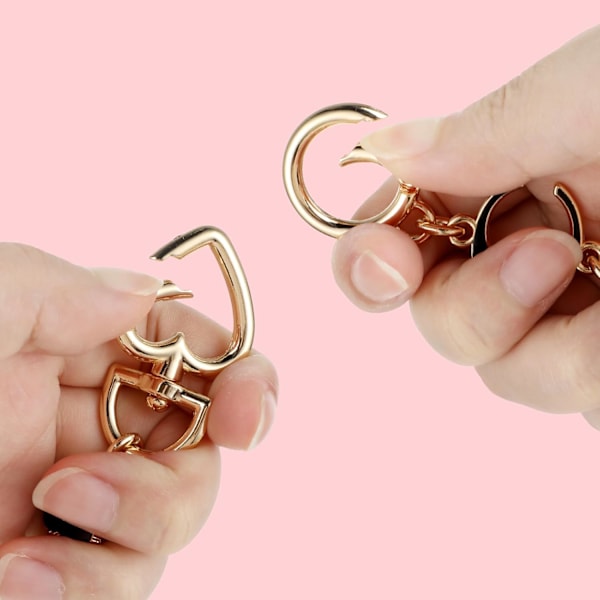 2 stk. Taskecharms Damepung Remforlænger Udskiftning Guld Taskekæde Piger Crossbody Taske Forlænger (Kærlighed, Måne)