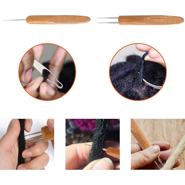 Dreadlock Virknål, Fläta Hår Dreadlocks Nål Vävning Virkning för Flätning (0,75 mm)
