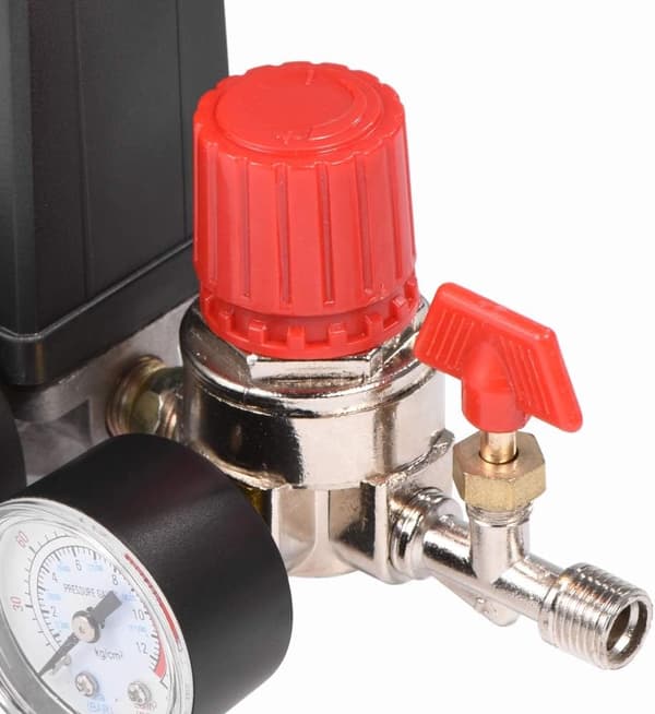 Luftkompressor, Luftkompressor Justerbar Luftutløpsmanifold Regulator Måler med Sikkerhetsventil