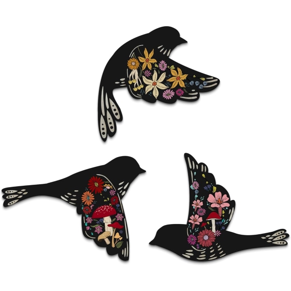 Putuo Decor 3pcs Hummingbird Decor For Home, Wooden Bird Wall Art