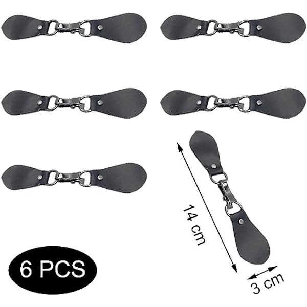 Nahka Toggle-napit (mustat) 6 kpl Nahka-välilehden suljin solki