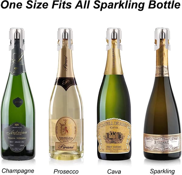 Sæt med 2 Champagnepropper med Rustfrit Stål - Til Champagne