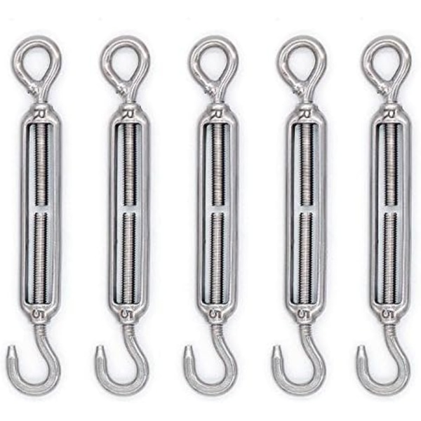 5-pack M5 krokar i rostfritt stål 304, ögonskruv, c