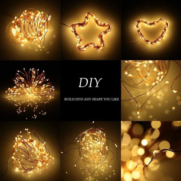 Fairy Lights, (2 stycken i varmt gult) Set om 5M 50LED Batteri O