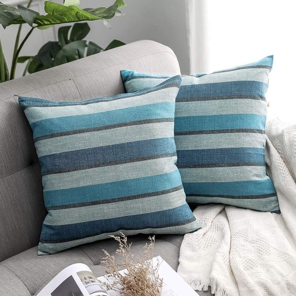 Decorative Cushion Covers Striped Linen Sofa Decoration Classic P