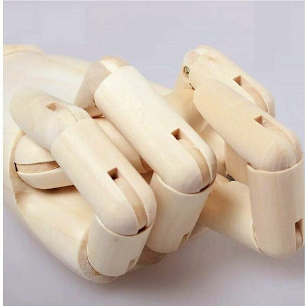 7 tum Trähandmodell (Höger) med Flexibla Fingerleder Rakt