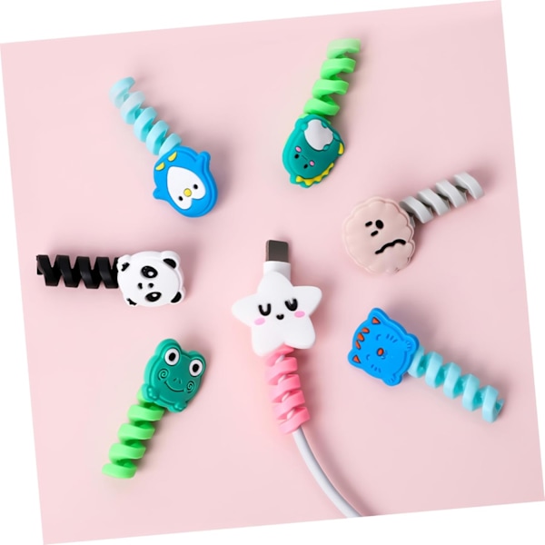 8 st 1 set Datakabelskydd USB-laddare Sladdskydd för Laddare Telefonladdare Telefonskydd Djur Sladdarrangör Hörlurskabelskydd
