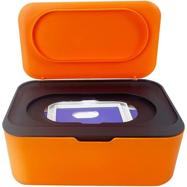 Servetter Dispenser (orange), förvaringsbox för baby , våtservetter Contai