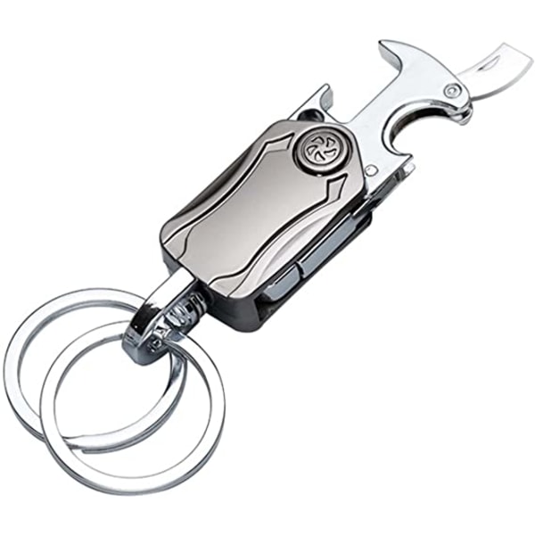 Multifunktionel nøglering, 1 stk. Mænds Bil Nøglering Karabiner Flaskeåbner