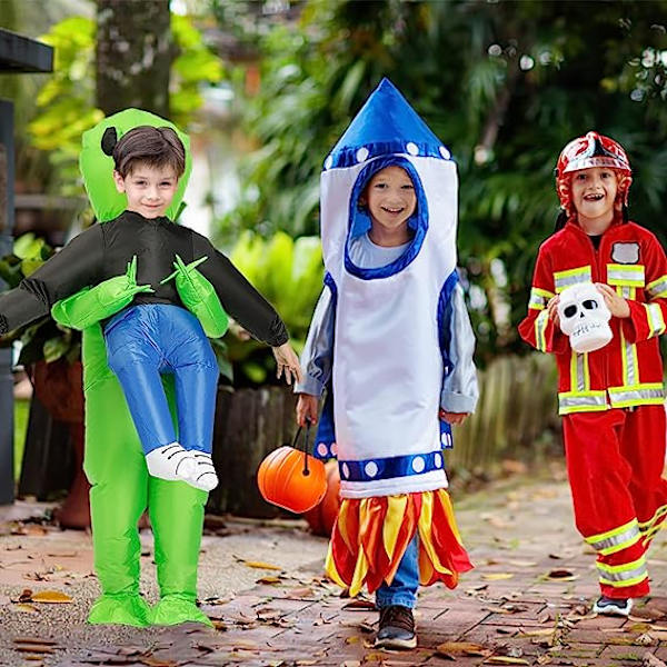 Oppustelig dinosaur-alien kostume (børneversion), alien fancy dress