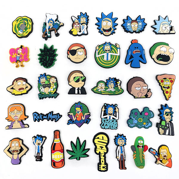 32-os setti Rick and Morty kukka-kenkiä Buckle Rick and Morty