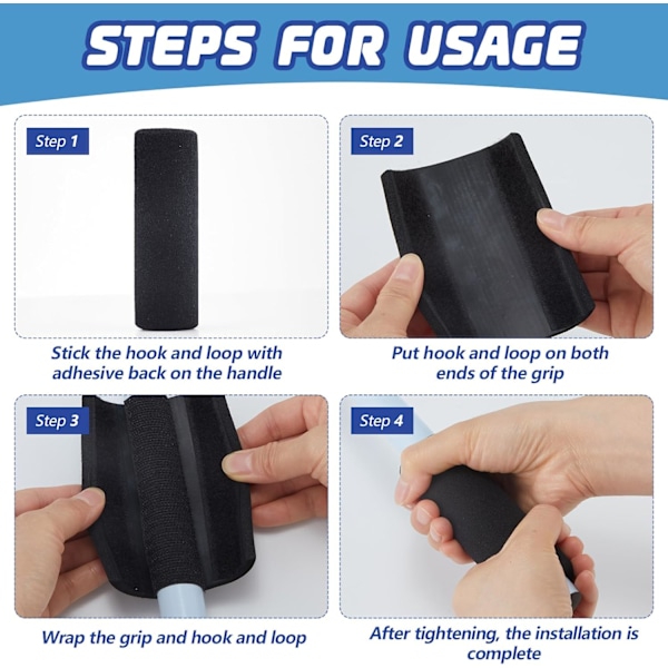 4 stk. Håndtakgrep 4,25 tommer Gummiskumgrep Wrap Myk Buffer Tube Cover Buffer Tube Pad Komfortable Håndtakstrekk for Fitness Hjem Hage Sykkel Eks