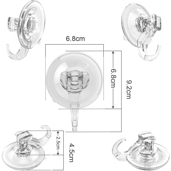 Sett med 4 sugekoppkroker Baderomsvegg Sugekopp håndkleholder