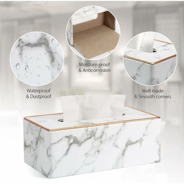 Vævæskeskrin Cover, Rektangulær PU Læder Vævæskeskrin Holder til Hjemmet