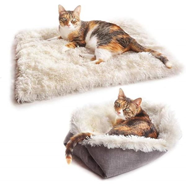 Katte- og Hundebed, 2 i 1 Dobbelt Bruk Kattekurv Hundepute Myk og Komfortabel