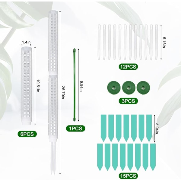 Sammaltikut Monstera-kasveille, 15.6\" muovisia pinossa pidettäviä sammaltikkuja