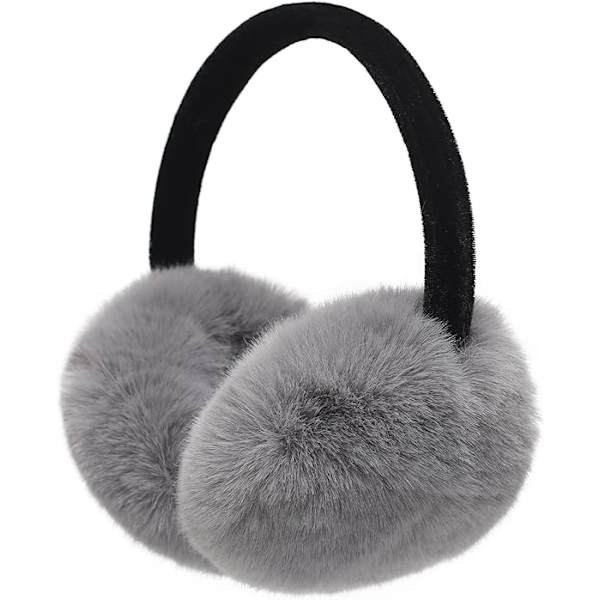 Unisex synteettiset turkis korvanlämmittimet (Harmaa), talvivaruste, korvanlämmittimet