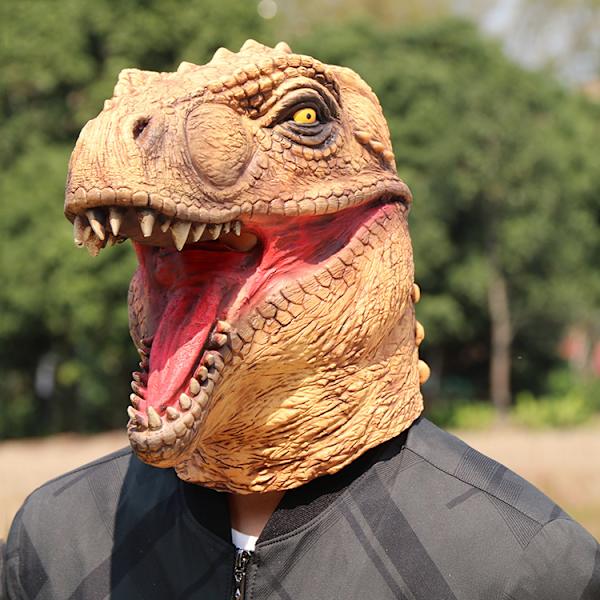 Party Halloween Kostym Latex Mask Djurhuvud Dinosaur T-rex