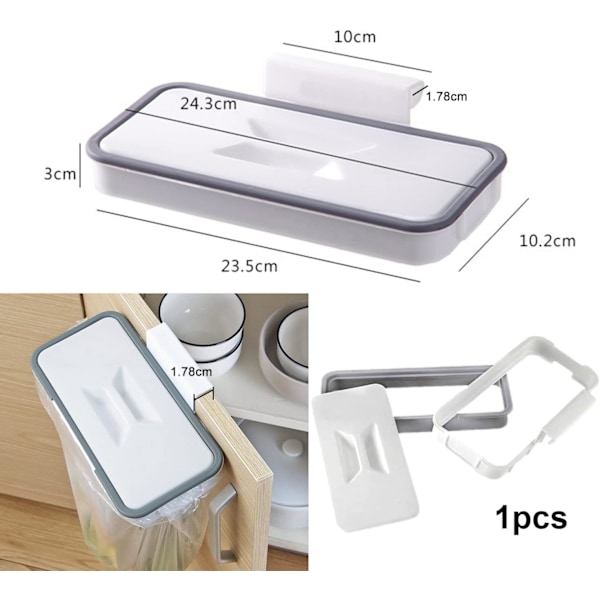 Sopåshållare med klämma för låda/dörr/möbel, perfekt för husbil, resor, hem, kök, återvinning
