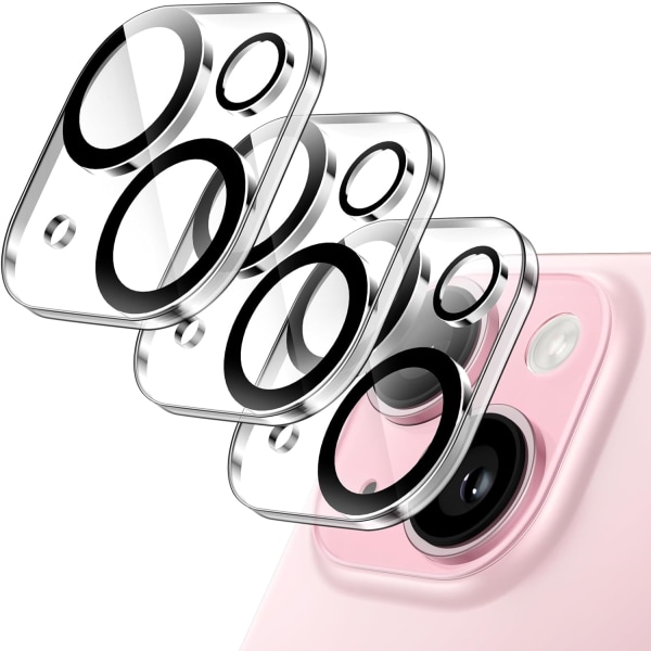 3-pack bakkamera linsebeskytter for iPhone 15 6.1" og iPhone 1