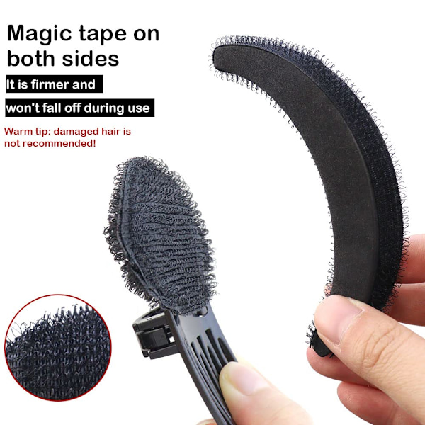 10 styck hårvolymförhöjande svampkuddar Bump It Up hårtillbehörssats för DIY kvinnor flickor uppsatt hårstylingverktyg