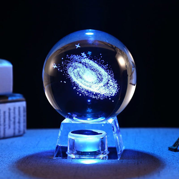 Galaxy-kristallikuula - Lasikuulat yövalo vauvanhuoneeseen LED-valolla