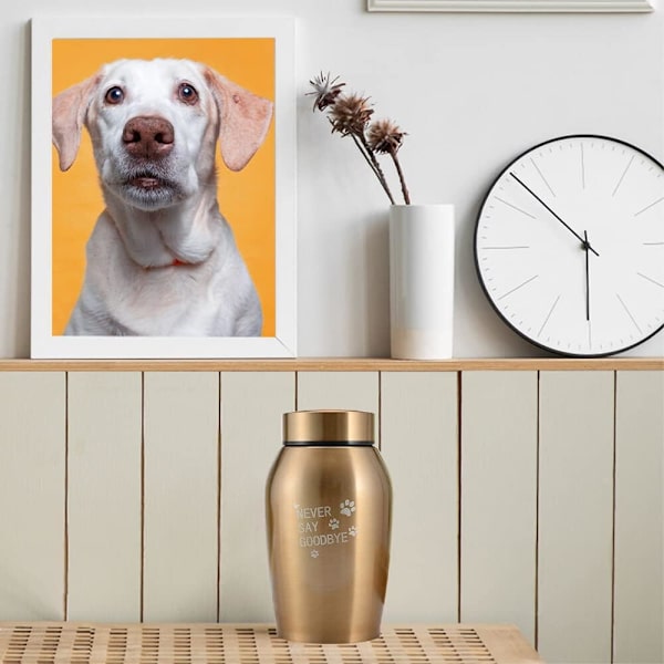 (Guld) Hund Urne, Rustfrit Stål Hund Urne, Kæledyrs Urne, Vejrbestandig, P