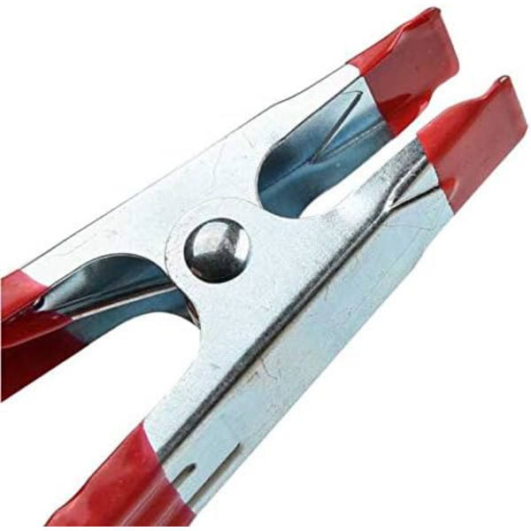 4 st 6 tum presenningmetallfjäderklämmor med gummiöverdragen grepp H