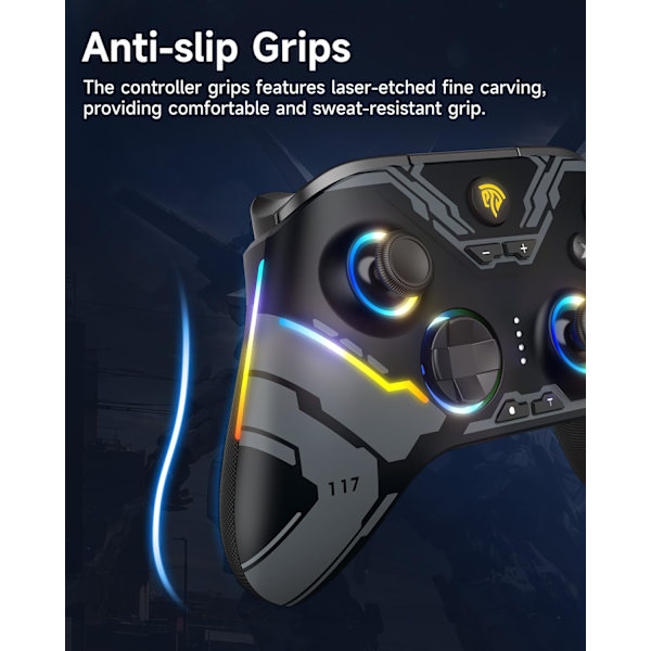 X15 PC-controller - Forbedret trådløs Bluetooth-controller med Hall-joysticks/Hall-aftræk/RGB-belysning - Ingen stick-drift