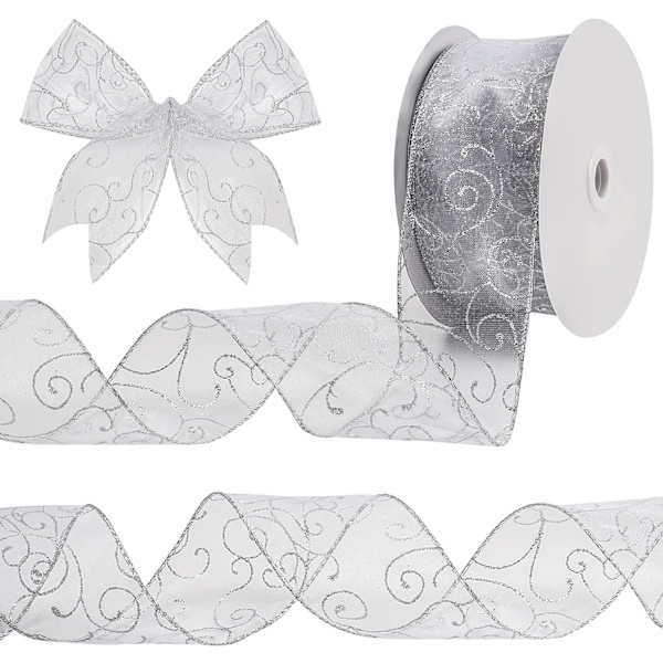 Silver Julorganzarulle - 10m Lång, 60mm Bred - Glittrande