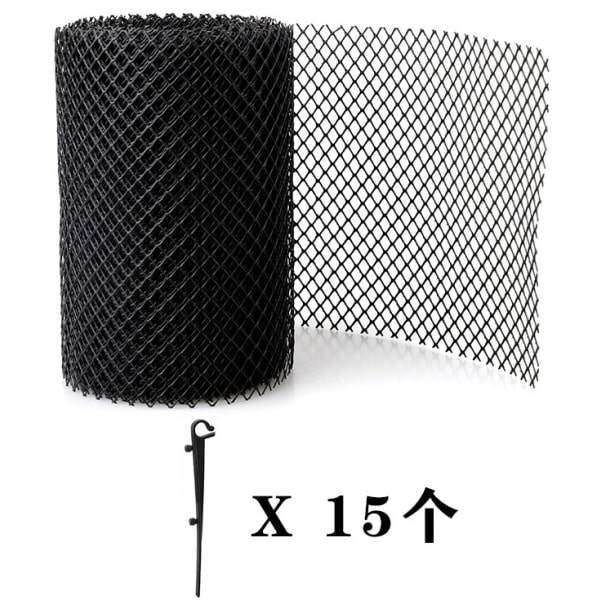 Plastik Tagrende - 16cm bred * 6m lang, forhindrer blade eller affald