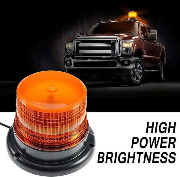 Amber LED 12V Nødstrobelys Advarselssignal Amber Lys