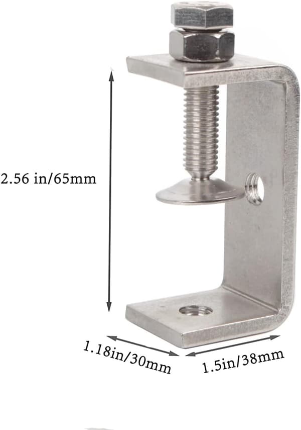 2-pack Tunga C-klämmor 304 Rostfritt Stål 65mm Bred Tigerkäke