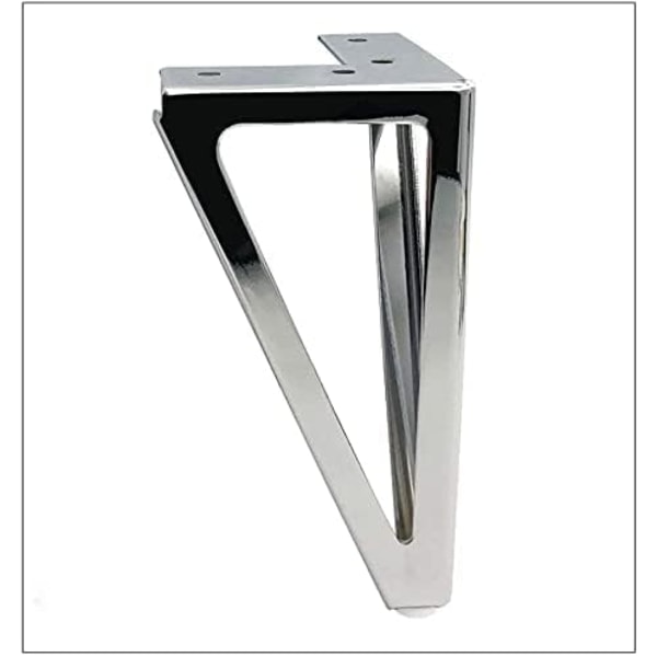 (Silver) Pack of 4 Triangular Metal Table Legs 15cm Contemporary