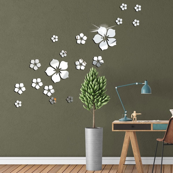 18ST självhäftande blommor väggdekor DIY väggdekor för Bedr