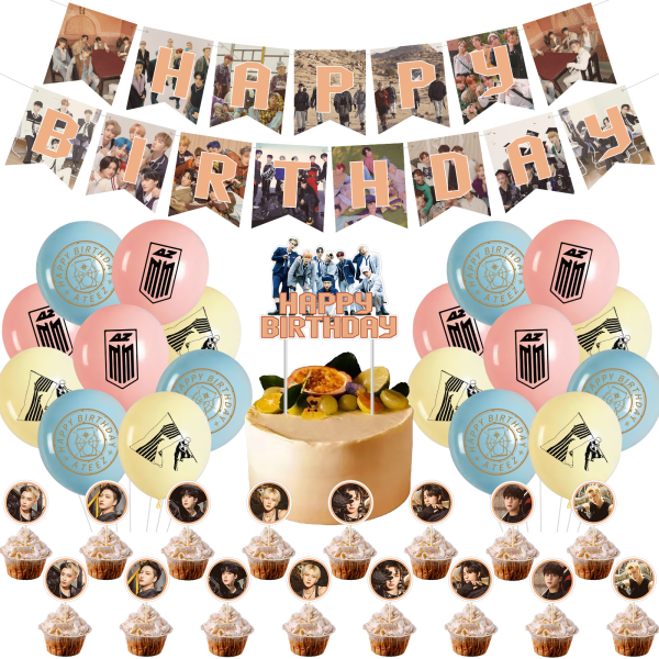 ATEEZ Födelsedag Dekoration för Pojkar, Populära Födelsedag Ballonger, Fa