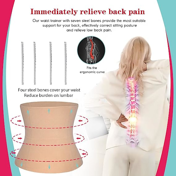 2 i 1 Postpartum Recovery Belt, Kroppsomslag for å stramme løs hud
