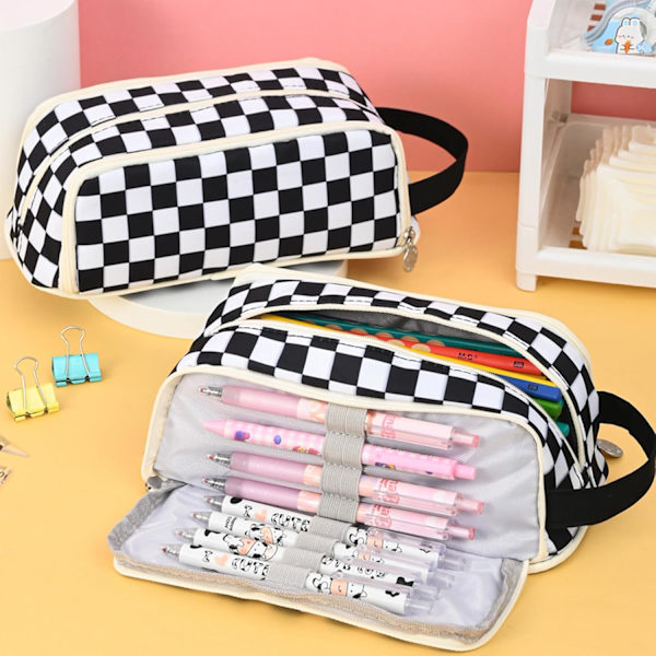 Stor blyantpose penneetui blyantholder taske til kontor skriveartikler forsyninger tasker stor kapacitet pennearrangør T