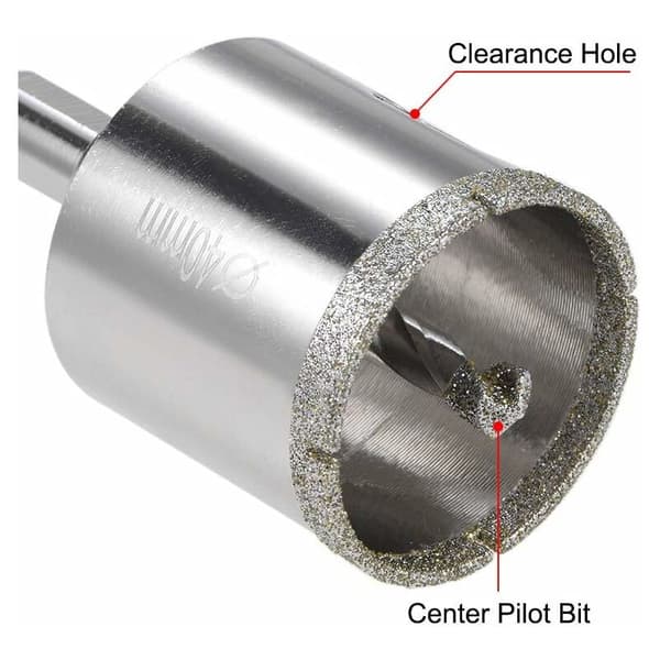 Diamantglas Hulsav Borbit med Centerpilotbit til Glas