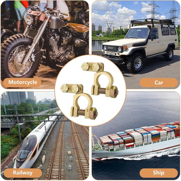Batteripoler, +/- 12V/24V Koppar Batteripoler, Batteriförbindelse för Bil, Båt, Motorcykel, Husvagn