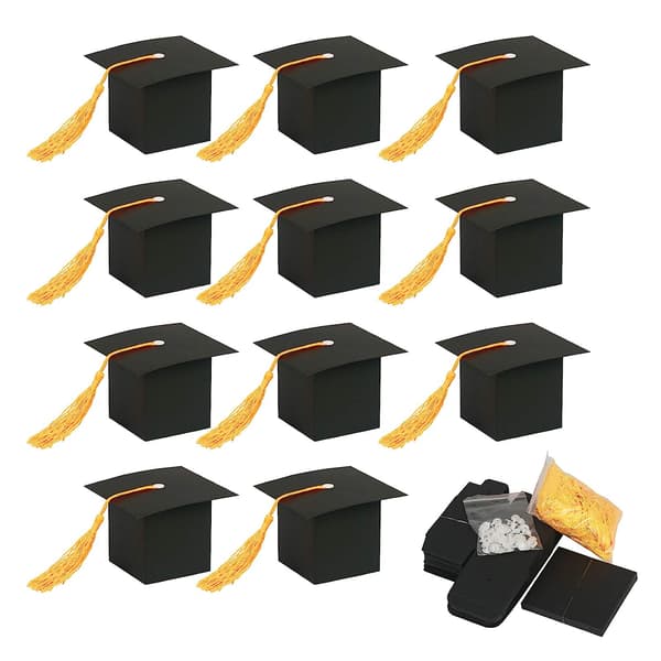 Sødeæsker, 30 stk. Doktorhat Formet Gaveæske Sort Graduation
