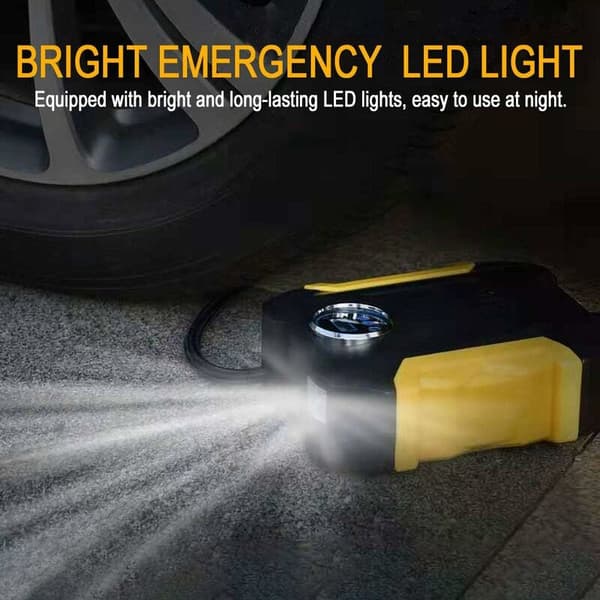 Digital Däckpump, Bärbar Luftkompressor med LED-lampa, 12V