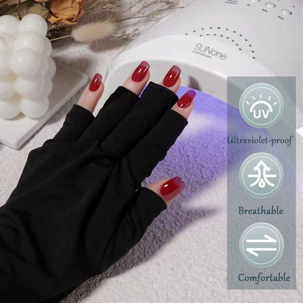 UV-skyddande handskar, UV-skyddande handskar för manikyr, UV-skyddande handskar UPF50+ för nagellampa, Gelmanikyrhandske, Skydda händerna från UV-ljus från torkaren