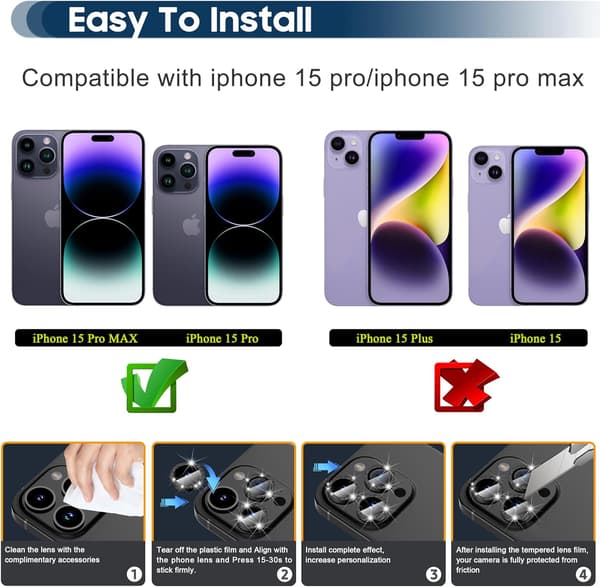 (Sort) Velegnet til iPhone 15 Pro/15 Pro Max iPhone 15 Pro/15 Pr