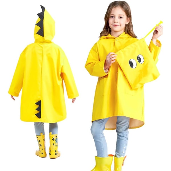 Ocean Unisex Barneregnkappe, Gul Dinosaur Regnkappe, Wat